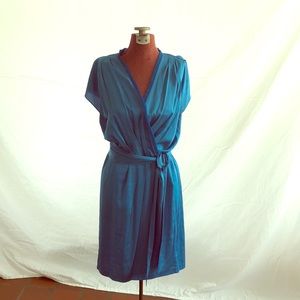 Diane von Furstenberg Royal Blue Mock Wrap Dress